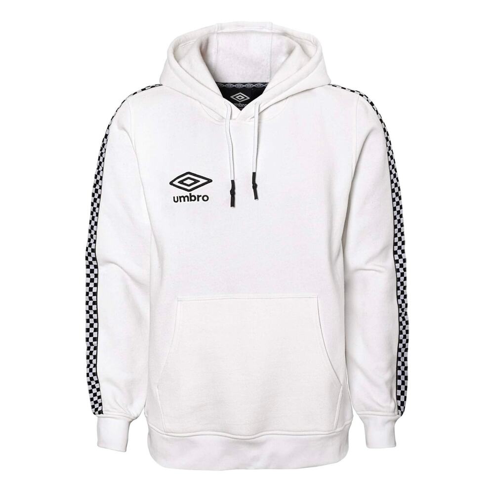 NWT Umbro‎ Check Tape Pullover Hoodie Sweatshirt White Black Medium